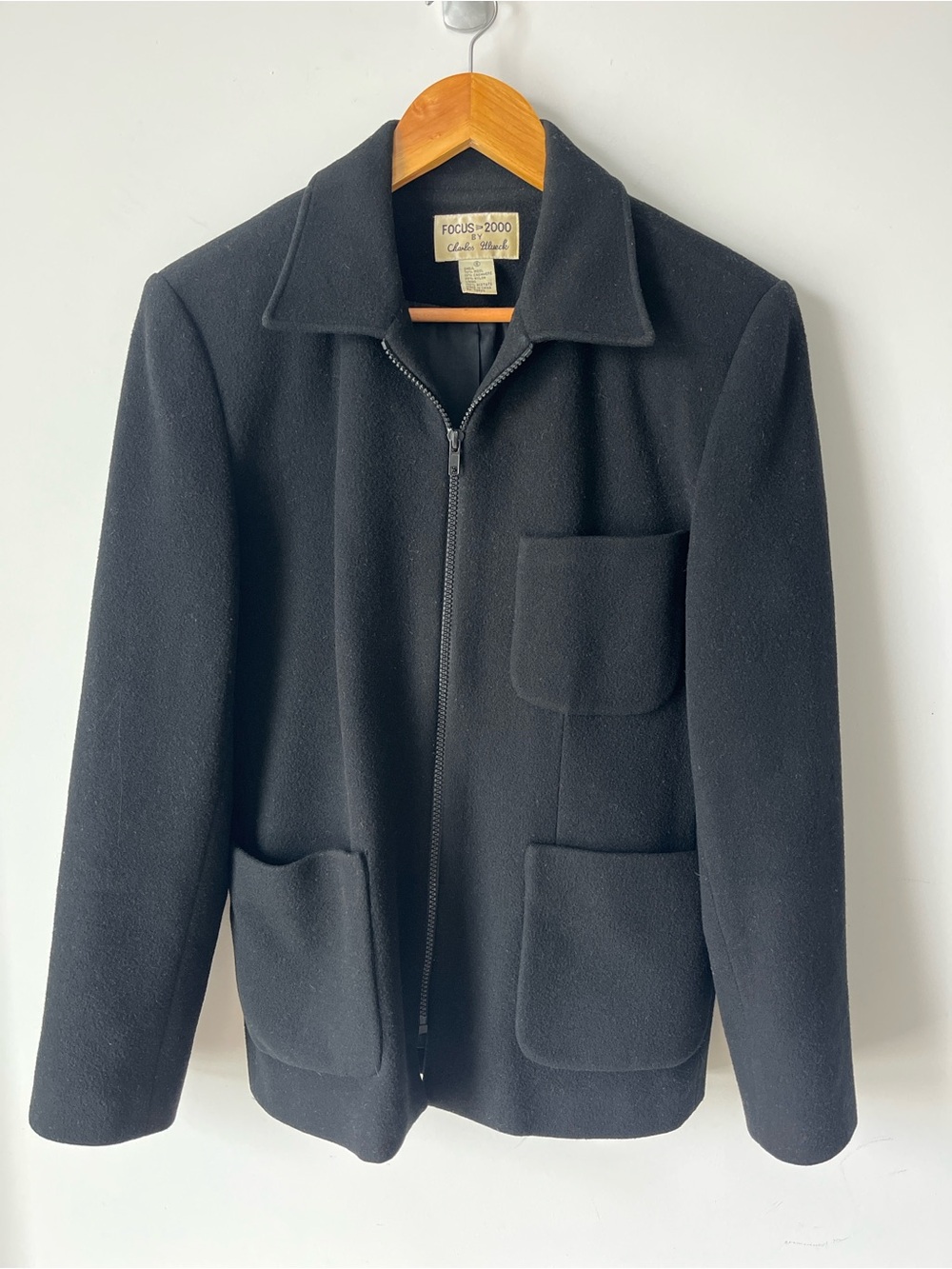 Wool & Cashmere Jacket | Black | 8 | Utilitarian | Zipper | Lined